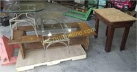 2 Glass Top Tables & 2 wooden Tables