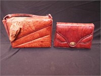 Two vintage alligator handbags