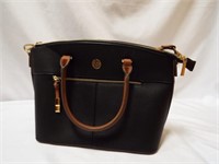 Black Leather Anne Klein Purse with Brown Leather