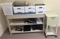 Shelf and Rolling Metal File Cabinet