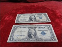 (2)1935H $1 Dollar silver certificate US