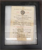 Vintage Soviet Award in Shadow Box