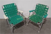 (2) Aluminum Webbed Lawn Chairs