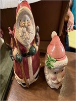 2 santa claus cookie jars