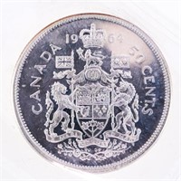 1964 Canada Silver 50 cents PL65 ICCS