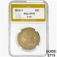 1824/1 Capped Bust Half Dollar PGA XF45 O-101