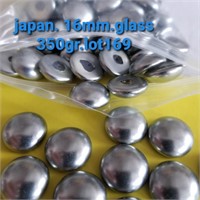 JAPAN VTG 16MM GLASS SILVER HALF PEARL 350GR