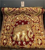 Ornate 3D elephant tapestry