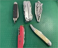 Lot of 5 knives.  Includes Hammer brand,