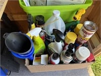 Box Filled with Automotive Cleaning Chemicals and