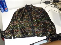 XXXL Black/floral pattern LS Oriental Style Jacket