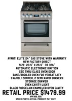 Avanti Elite 24" Gas Stove w/ Warranty