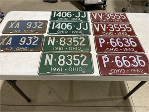 1960s Ohio license plates 5 pairs