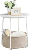 VASAGLE Small Round Side End Table, Modern Nightst