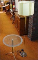 Modern glass top coffee table & standard lamp