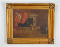 Antique Dog Painting - Dated 1858