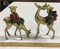 Brass deer candle holders