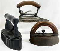 3 Antique / Vintage Sad Irons