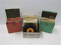 Records Tray Lot 45rpm + 2 Cases