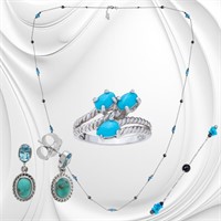 Turquoise Tranquility Sterling Silver Jewelry Set