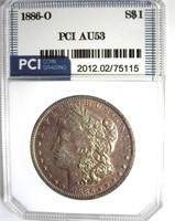 1886-O Morgan PCI AU53 Soft Toning