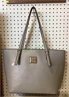 Beautiful gray leather-like marked Anne Klein