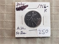 1956R Italy 50 Lire AU