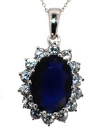 Oval 6.40 ct Imperial Sapphire Necklace