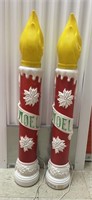 MCM Large Noel Candles Blow Molds Set of 2