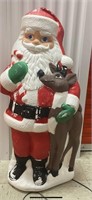 MCM Large Santa w/ Reindeer Blow Mold