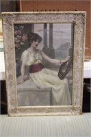 LADY WITH LUTE 15 BY 21