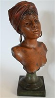 Emmanuel Villanis Bronze Art Nuveaou Creole Lady