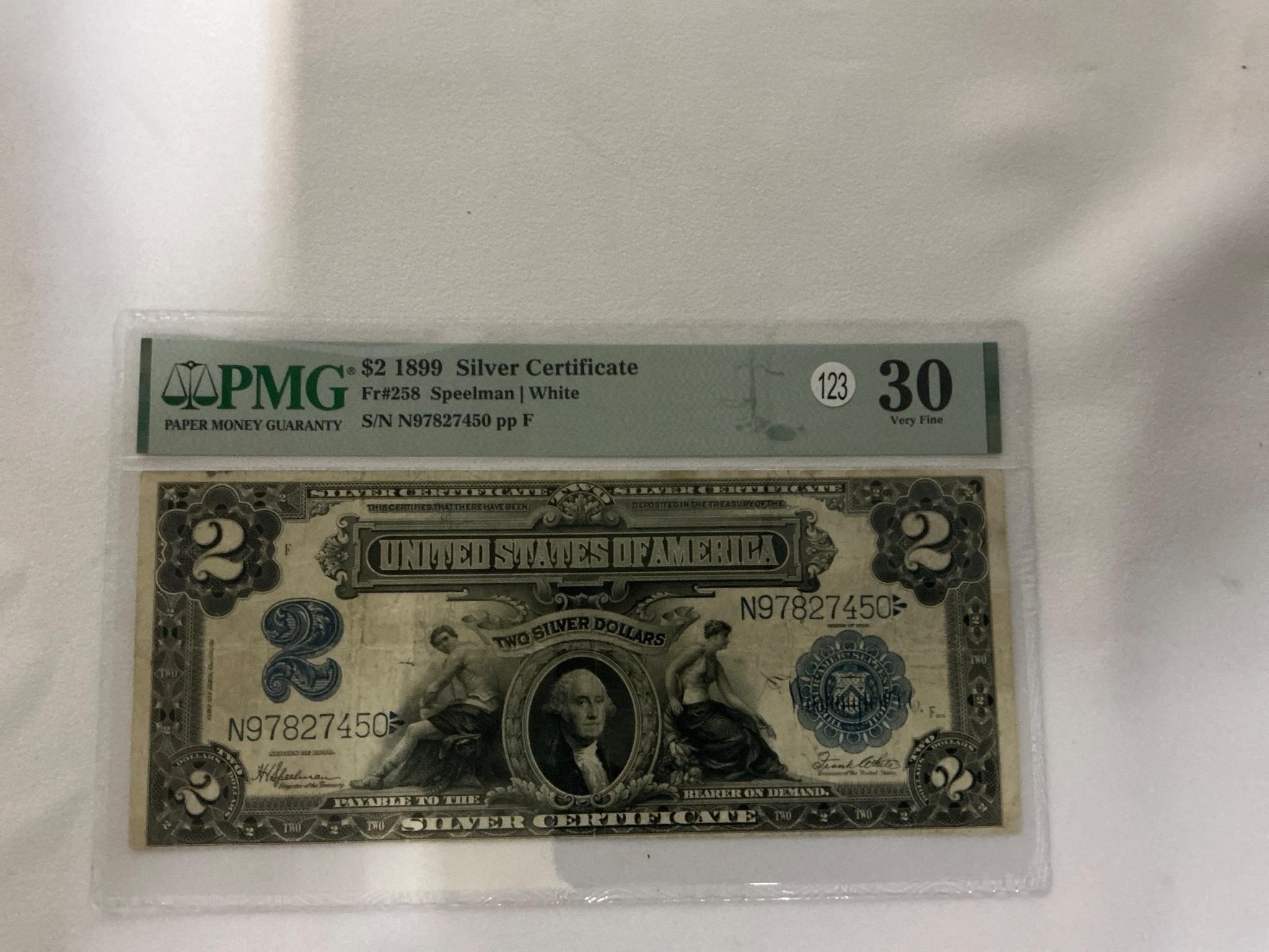 $2 1899 Silver Certificate Graded