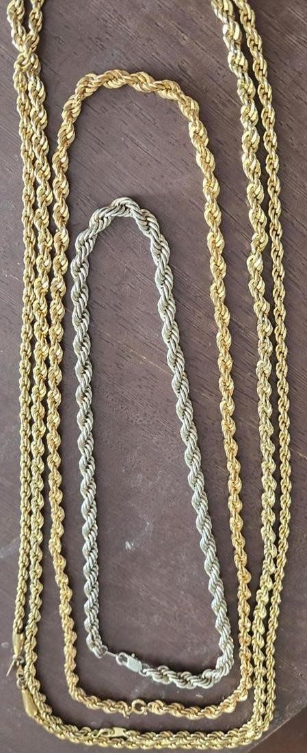 (4) Braided chain necklaces