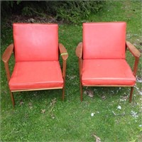 2 MID CENTURY MODERN CHAIRS- NEED CLEANED