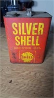 Silver Shell Motor Oil Can