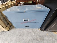 Blue Metal File Cabinet Extra Wide