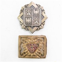 Pre WWII Czech Fireman Belt Buckle-Police Badge