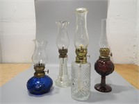 4 Vintage Coal Oil Lamps