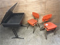 School desk and kindergarten chairs
