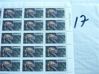 Canada timbre en feuille cougar