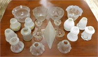 Antique to Vintage Glass Light Shades. 21 pc.