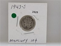 1943-S 90% Silv Mercury Dime