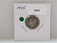 1945 90% Silv Mercury Dime