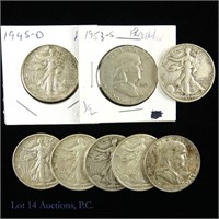 Silver Walking Liberty & Franklin 50c (8)