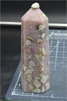 Flower Agate Tower With Tons Of Pink Amethyst, 6oz