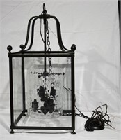 New Large Bevelled Glass Hanging Light Fixture