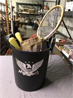 RACKETS, LEG COVERS, PLASTIC BOOMERANG