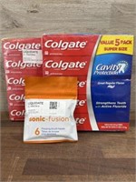 2-5 pack Colgate toothpaste & 6 pack Waterpik