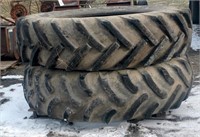 pair of 16.9 x 38" tires - 1 is like new